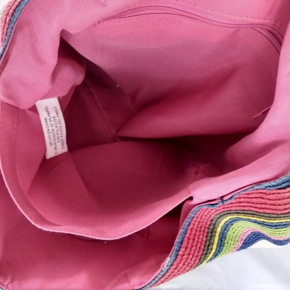 COLORFUL COTTON / PAPER TOTE HANDBAG - Picture 7 of 8